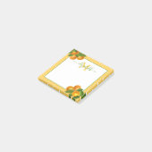 Monogram citrus sinaasappels aquarel stippen rusti post-it® notes (Schuin)