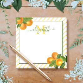 Monogram citrus sinaasappels rustieke waterverf st post-it® notes