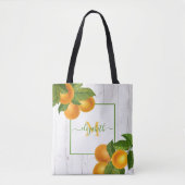 Monogram citrus sinaasappels waterverf rustiek hou tote bag (Voorkant)