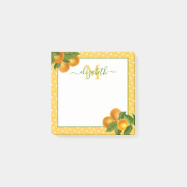 Monogram citrus sinaasappels waterverf stippen rus post-it® notes