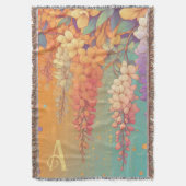 Monogram Citrus Sunset Wisteria Deken (Voorkant Verticaal)