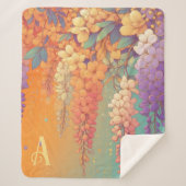 MonoGram Citrus Sunset Wisteria Sherpa Deken (Voorkant)