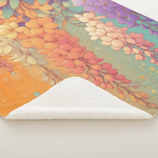 MonoGram Citrus Sunset Wisteria Sherpa Deken (3/4)