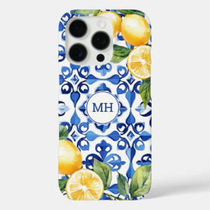 Monogram Citrusvruchten Elegant Mediterraan iPhone 16 Pro Hoesje