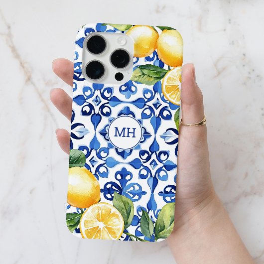 Monogram Citrusvruchten Elegant Mediterraan Case-Mate iPhone Case