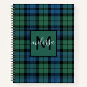 Monogram Clan Campbell Tartan Pset Voeg Jouw naam  Notitieboek (Voorkant)