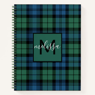 Monogram Clan Campbell Tartan Pset Voeg Jouw naam  Notitieboek