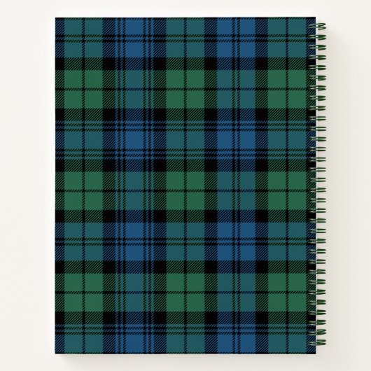 Monogram Clan Campbell Tartan Pset Voeg Jouw naam  Notitieboek (Achterkant)