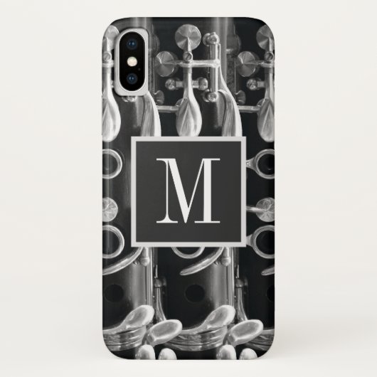 Monogram Clarinet Black en White Case-Mate iPhone Case (Achterkant)