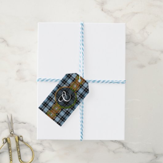 Monogram Clark Tartan Cadeaulabel (Met Touw)