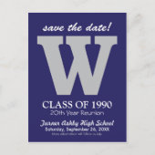 Monogram Class Reunion Save-the-Date Briefkaart (Voorkant)