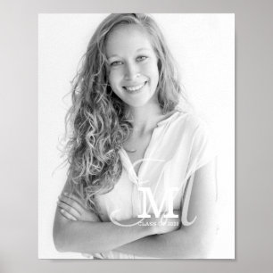 Monogram Class Year Custom Photo Afstuderen Poster