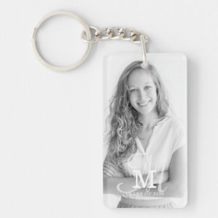Monogram Class Year Custom Photo Afstuderen Sleutelhanger