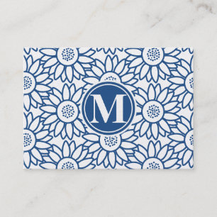 Monogram Classic Blue Sunflower Visitekaartje