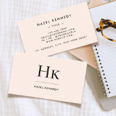 Monogram | Classic Blush Roze Goud Eenvoudig Elega Visitekaartje