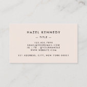 Monogram | Classic Blush Roze Goud Eenvoudig Elega Visitekaartje (Achterkant)