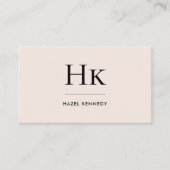 Monogram | Classic Blush Roze Goud Eenvoudig Elega Visitekaartje (Voorkant)