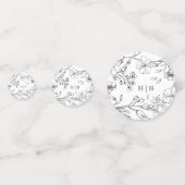 Monogram Classic Botanical Florals Wedding Confetti (Achterkanten)