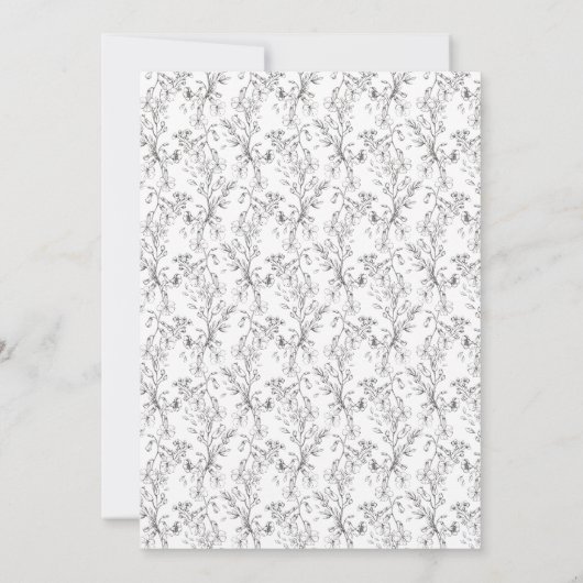 Monogram Classic Botanical Florals Wedding Kaart (Achterkant)