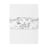 Monogram Classic Botanical Florals Wedding Uitnodigingen Wikkel (Achterkant Voorbeeld)