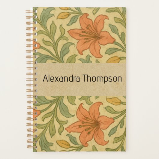 Monogram classic botanical Willam Kraft background Planner (Voorkant)