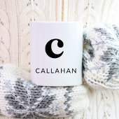 Monogram Classic Elegant 2 Initiaal Zwart Wit Koffiemok