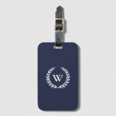 Monogram Classic Elegant Blue Bagagelabel (Voorkant (verticaal))