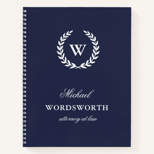 Monogram Classic Elegant Business Spiral Notitiebo Notitieboek (Voorkant)