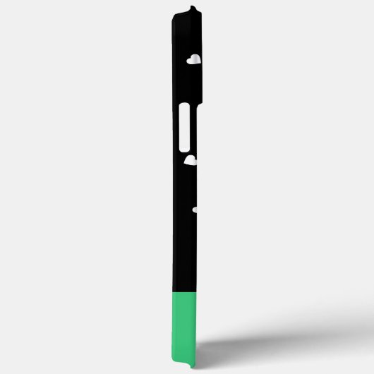 Monogram Classic Elegant Hearts Zwart en Groen Case-Mate iPhone Case (Achterkant / Rechts)