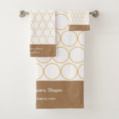 Monogram Classic Elegant Minimaal Wit en Koffie Bad Handdoek (Insitu)