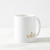 Monogram Classic Elegant Minimaal Wit Goud Koffiemok (Voorkant rechts)