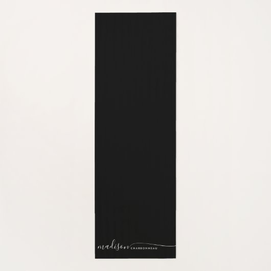 Monogram Classic Elegant Minimaal Wit Zwart Yogamat (Achterkant)