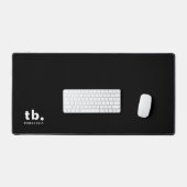Monogram Classic Elegant Minimal Black and White Bureaumat (Keyboard & Muis)