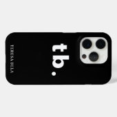 Monogram Classic Elegant Minimal Black and White Case-Mate iPhone Case (Achterkant (horizontaal))