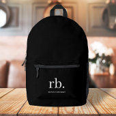 Monogram Classic Elegant Minimal Black en White Bedrukte Rugzak