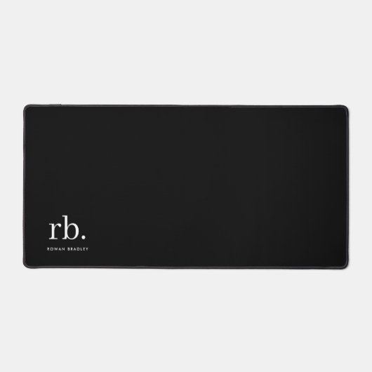 Monogram Classic Elegant Minimal Black en White Bureaumat (Voorkant)
