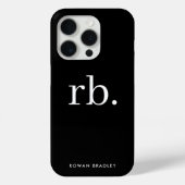 Monogram Classic Elegant Minimal Black en White Case-Mate iPhone Case (Achterkant)