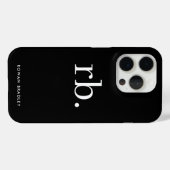 Monogram Classic Elegant Minimal Black en White Case-Mate iPhone Case (Achterkant (horizontaal))
