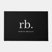 Monogram Classic Elegant Minimal Black en White Deurmat (Voorkant)