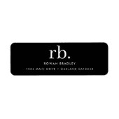 Monogram Classic Elegant Minimal Black en White Etiket (Voorkant)