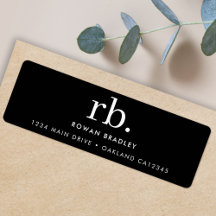 Monogram Classic Elegant Minimal Black en White