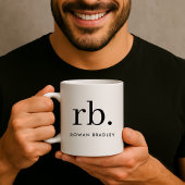 Monogram Classic Elegant Minimal Black en White Koffiemok