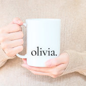 Monogram Classic Elegant Minimal Black en White Koffiemok