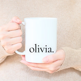 Monogram Classic Elegant Minimal Black en White Koffiemok