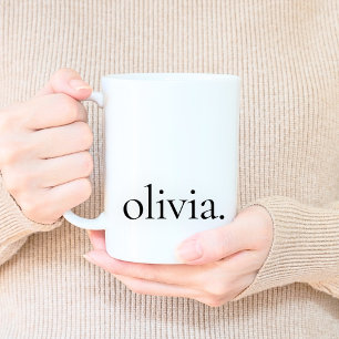 Monogram Classic Elegant Minimal Black en White Koffiemok