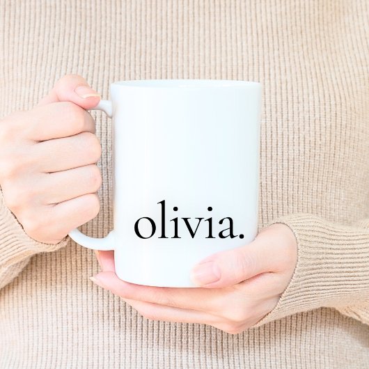 Monogram Classic Elegant Minimal Black en White Koffiemok