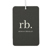 Monogram Classic Elegant Minimal Black en White Luchtverfrisser (Voorkant)