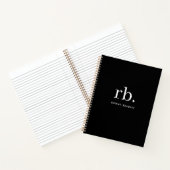 Monogram Classic Elegant Minimal Black en White Notitieboek (Binnen)