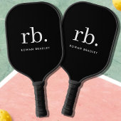 Monogram Classic Elegant Minimal Black en White Pickleball Paddle