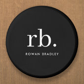Monogram Classic Elegant Minimal Black en White Ronde Button 5,7 Cm